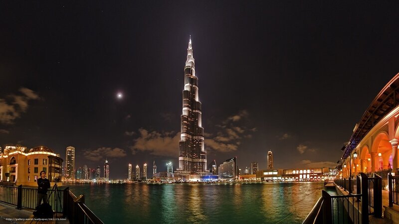 Burj Khalifa at Night — Black, Dramatic, Photograph, Skyscraper
