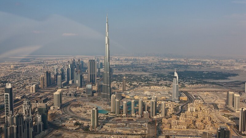 Burj Khalifa Skyline — Blue, Dramatic, Afternoon