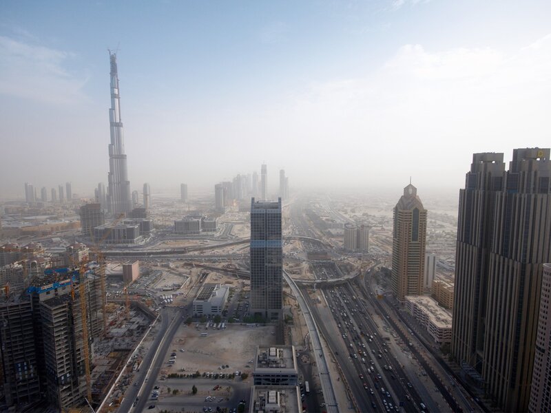 Burj Khalifa Skyline — Blue, Hazy