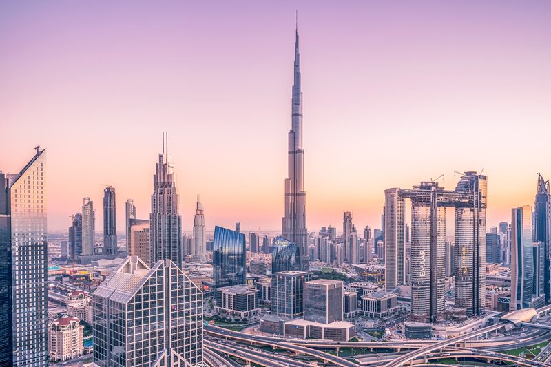 Burj Khalifa Skyline — Purple, Serene