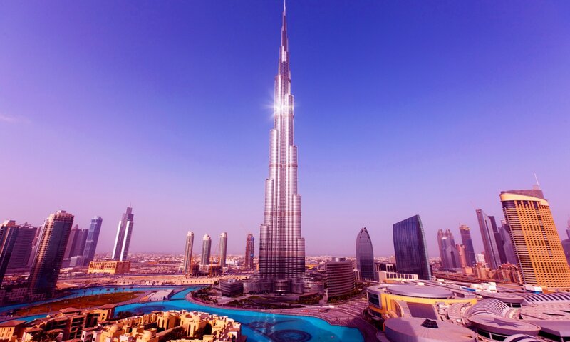 Burj Khalifa Skyscraper — Blue, Dramatic, Afternoon, Photograph, Skyscrapers