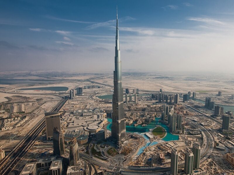 Burj Khalifa Skyscraper — Blue, Dramatic, Afternoon, Photograph