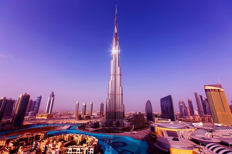 Burj Khalifa Skyscraper — Blue, Dramatic, Sunset, Photograph