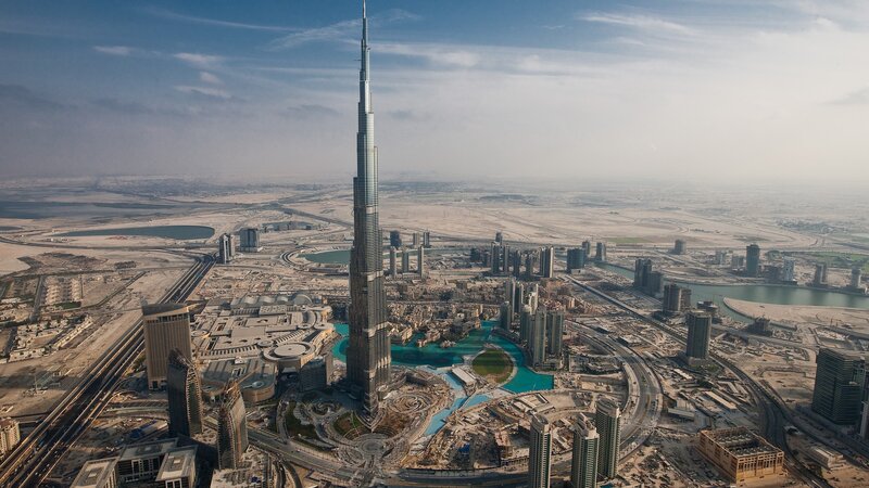 Burj Khalifa Skyscraper — Blue, Photograph