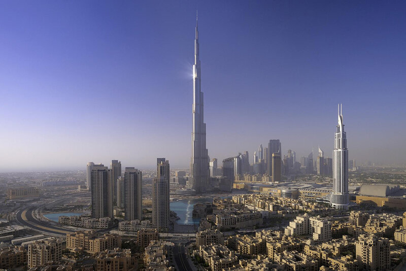 Burj Khalifa Skyscraper — Blue