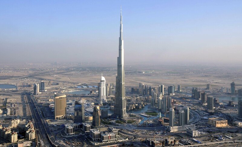 Burj Khalifa Skyscraper — Blue, Urban