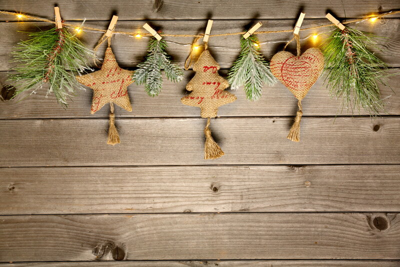 Burlap Ornaments on String
