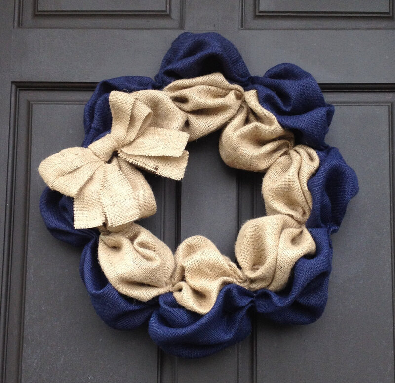 Burlap Wreath on Door