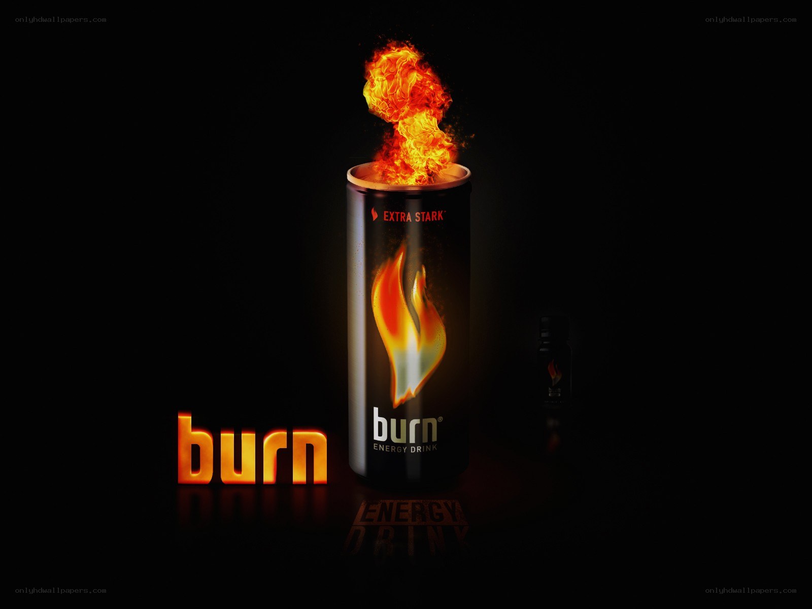 Burn energy drink can