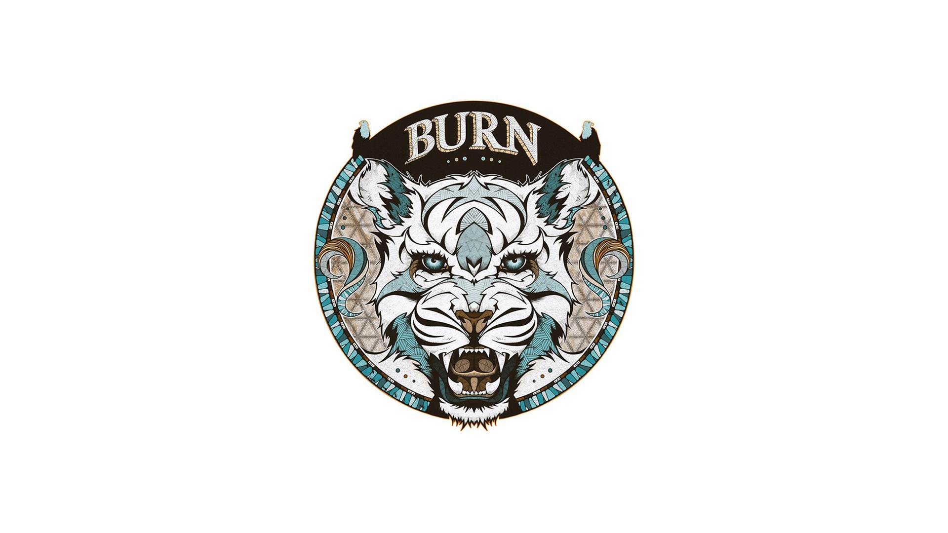 Burn logo with tiger head