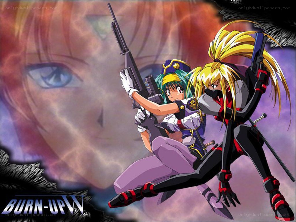 Burn-Up W anime action scene