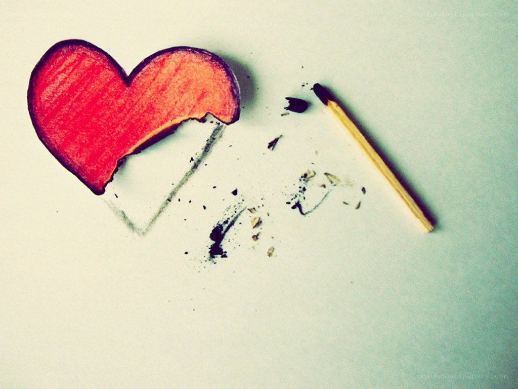 burned heart drawing