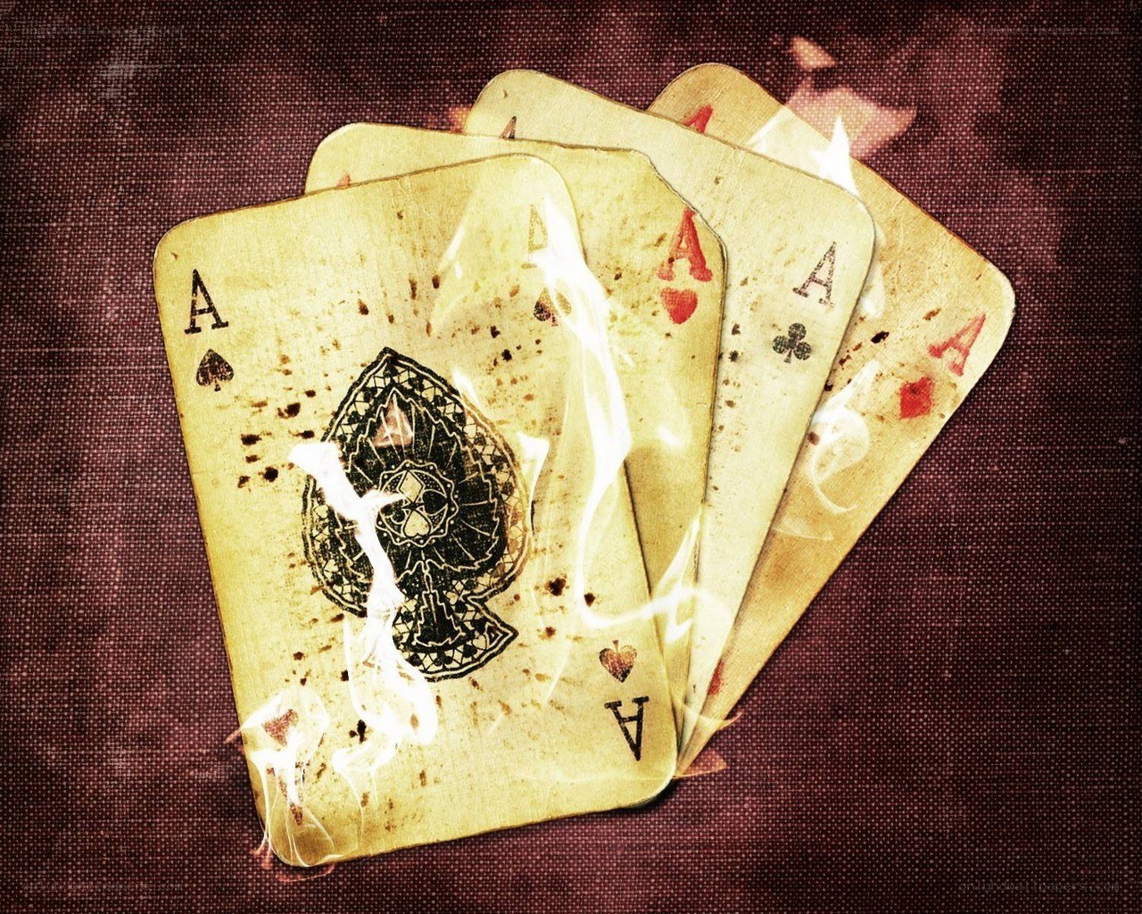 burning aces playing cards