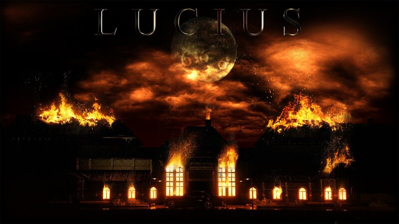 Burning Buildings at Night — Black