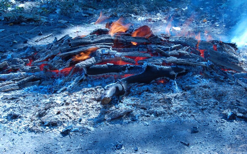 Burning Campfire — Blue