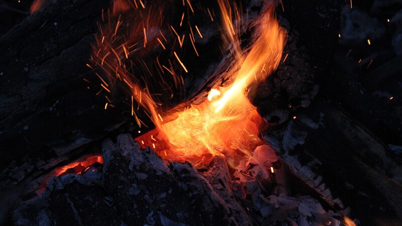 Burning Campfire — Orange, Dramatic