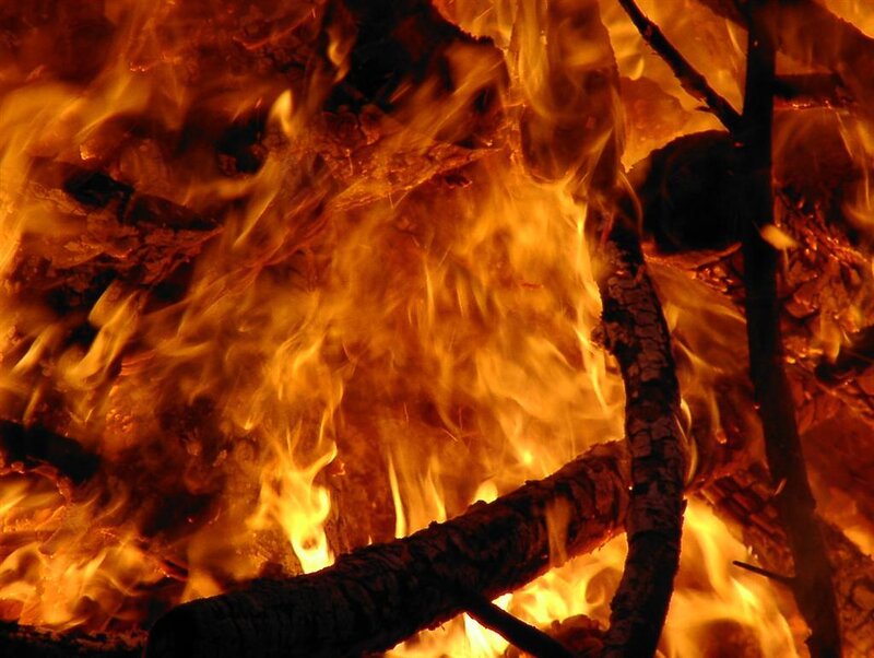 Burning Campfire — Orange, Intense