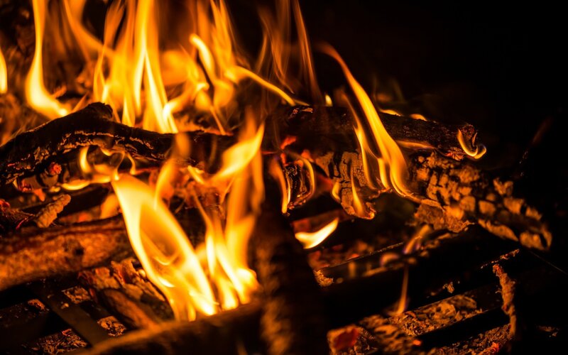 Burning Campfire — Orange, Warm