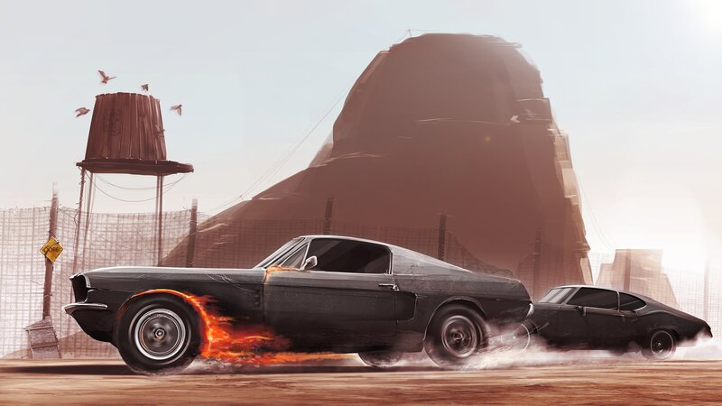 Burning Car Chase