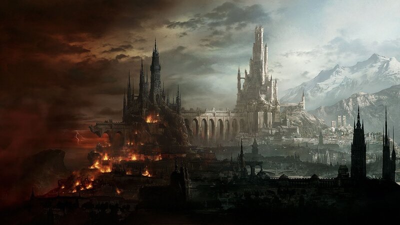 Burning Castle City — Gray