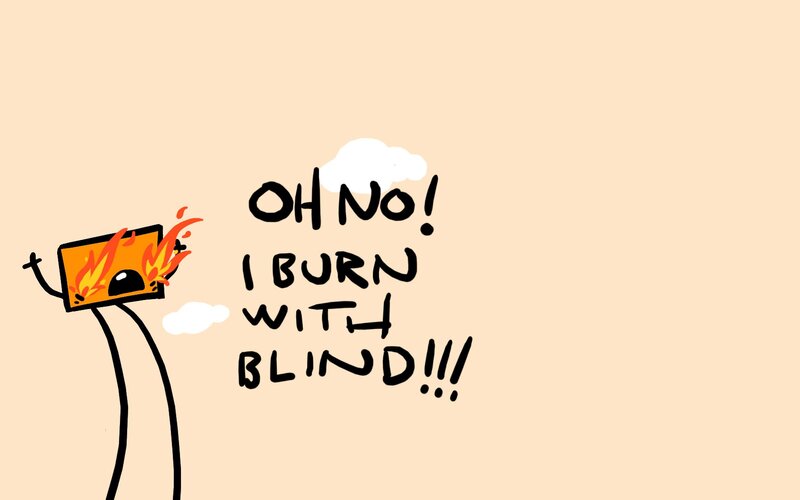 burning character comic