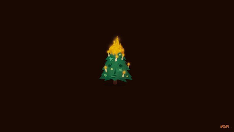 Burning Christmas Tree — Green