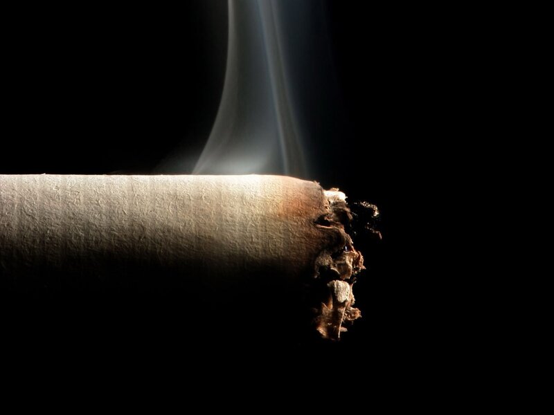 Burning Cigarette — Black, Dramatic, Photograph, Smoke