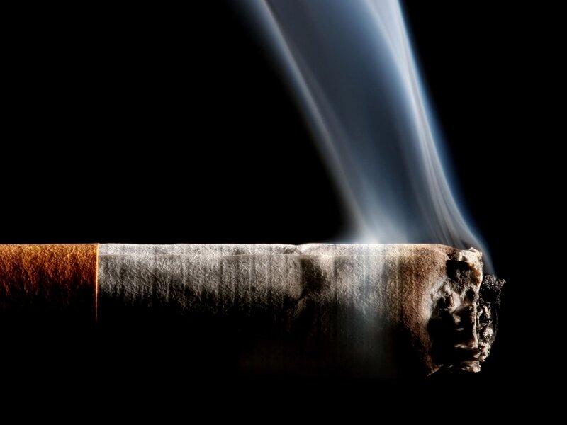 Burning Cigarette — Black, Dramatic, Photograph