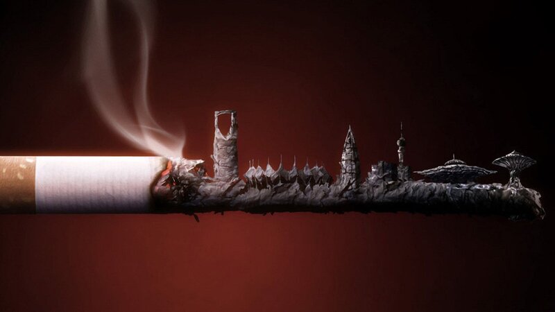 Burning Cigarette City — Red, Dramatic