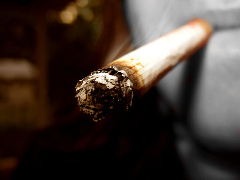 burning cigarette close-up