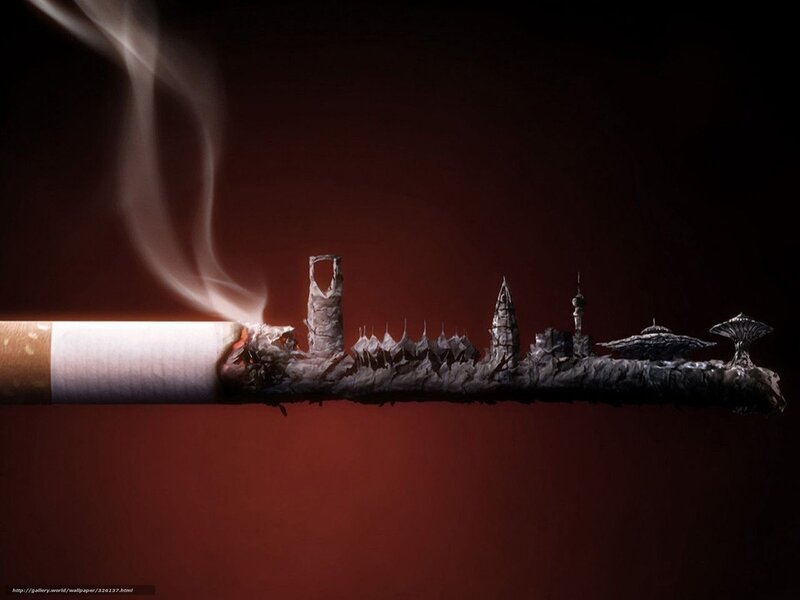 Burning Cigarette — Red