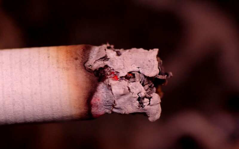 burning cigarette tip