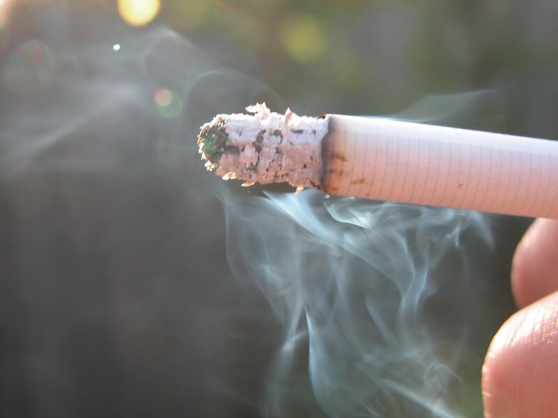 Burning Cigarette — White