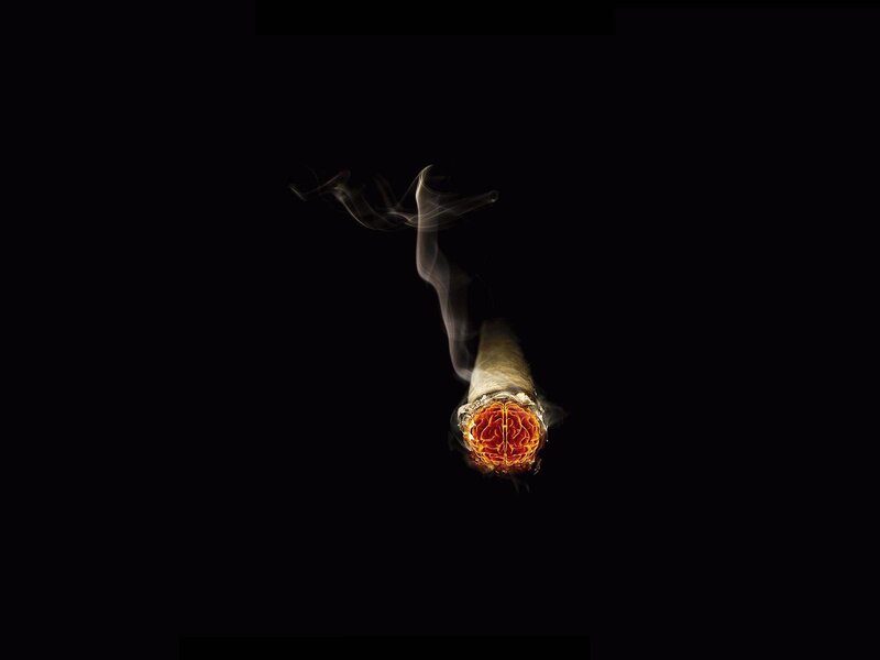 Burning Cigarette with Brain