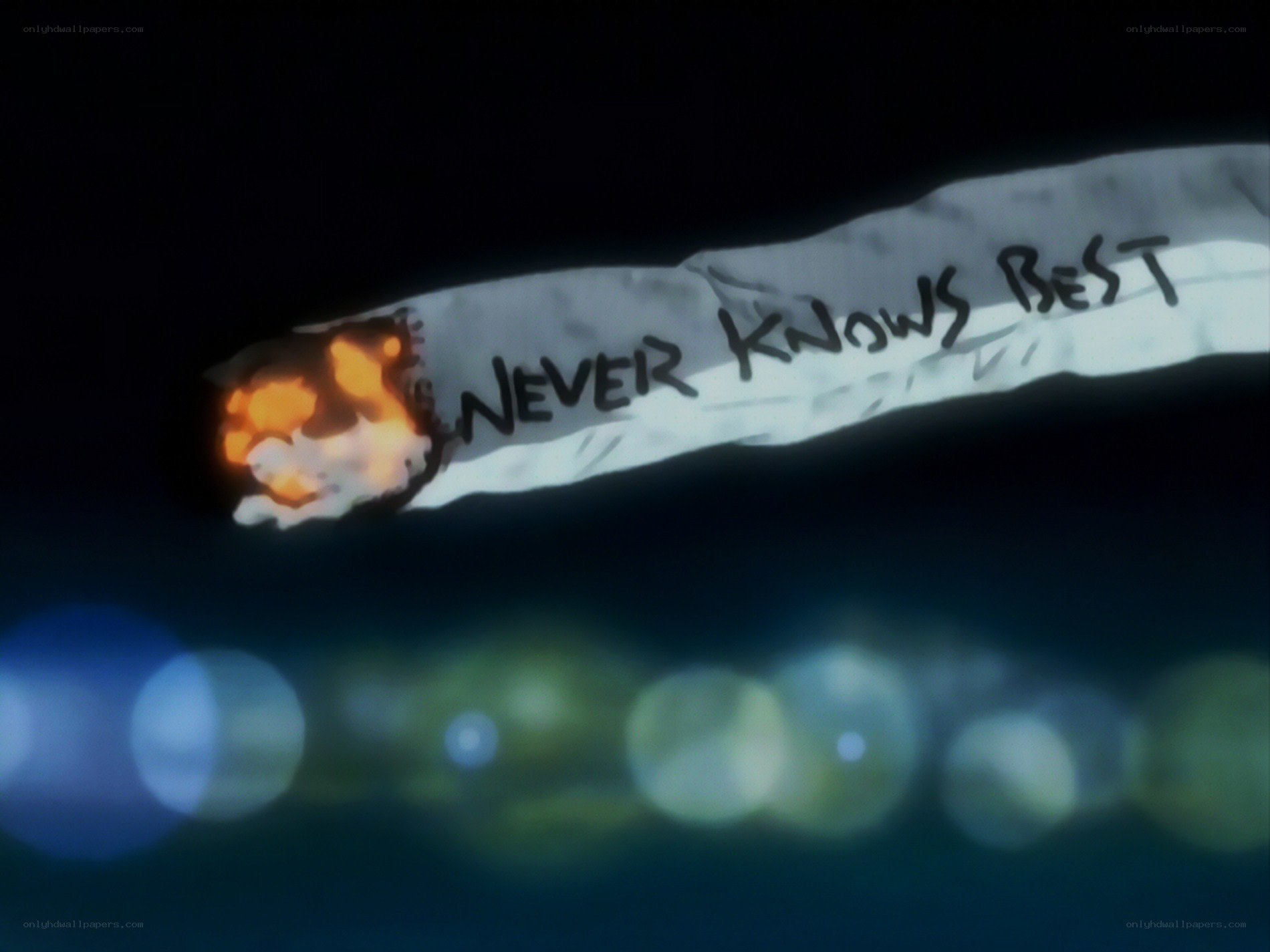 burning cigarette with text