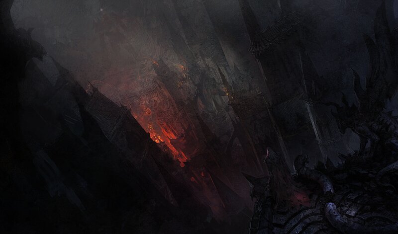 Burning City Ruins — Black