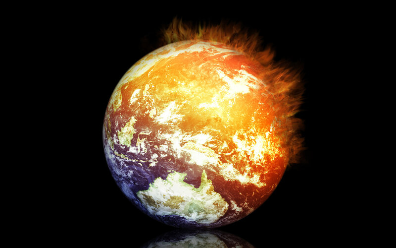 Burning Earth Planet — Orange, Dramatic