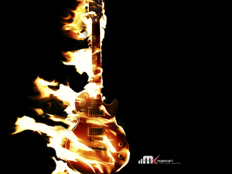 burning electric guitar