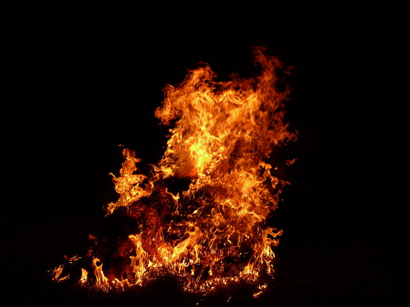 Burning Fire at Night