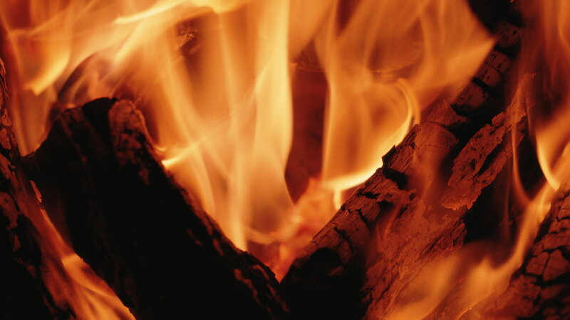 Burning Firewood Logs — Orange, Warm, Photograph