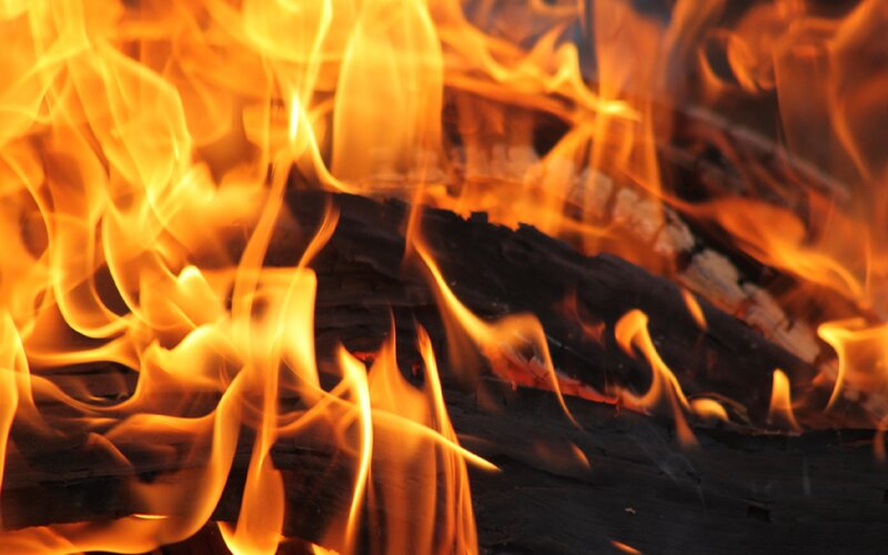 Burning Firewood — Orange, Dramatic