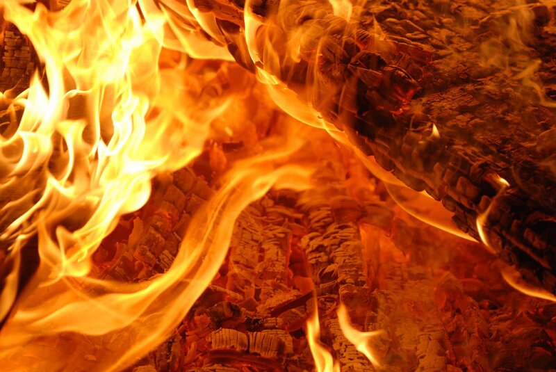 Burning Firewood — Orange, Intense
