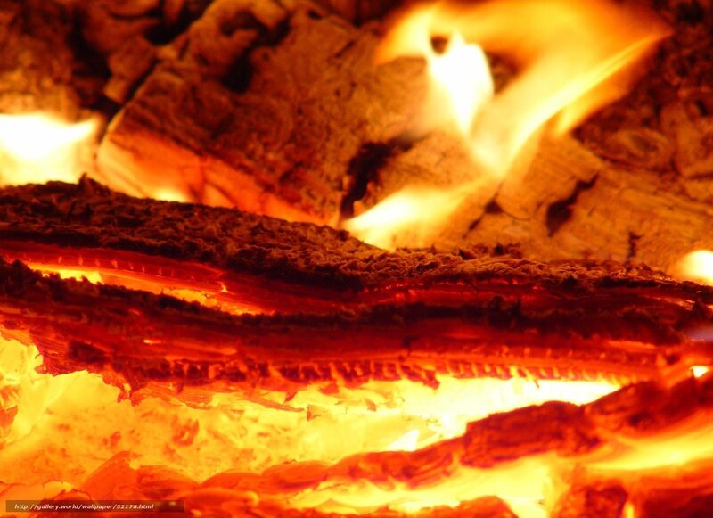 Burning Firewood — Orange, Warm