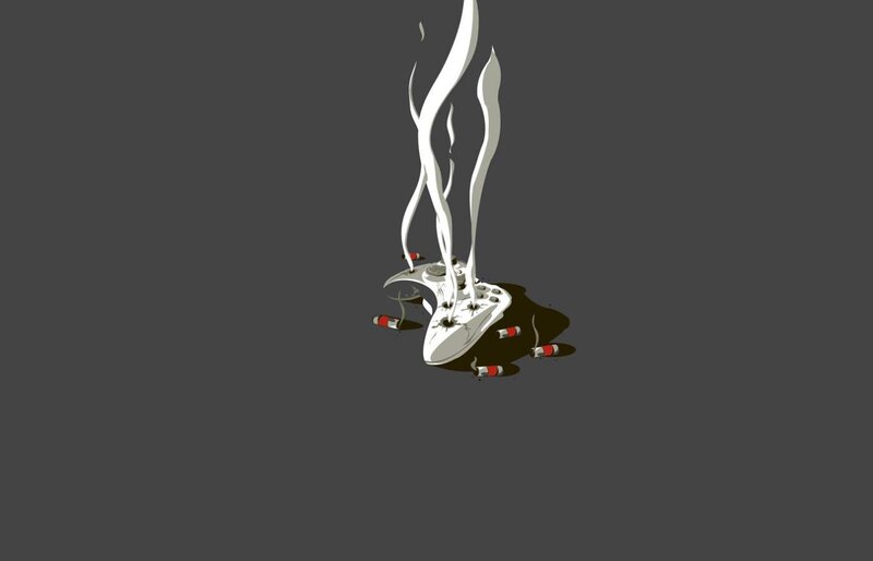 Burning Game Controller — Gray
