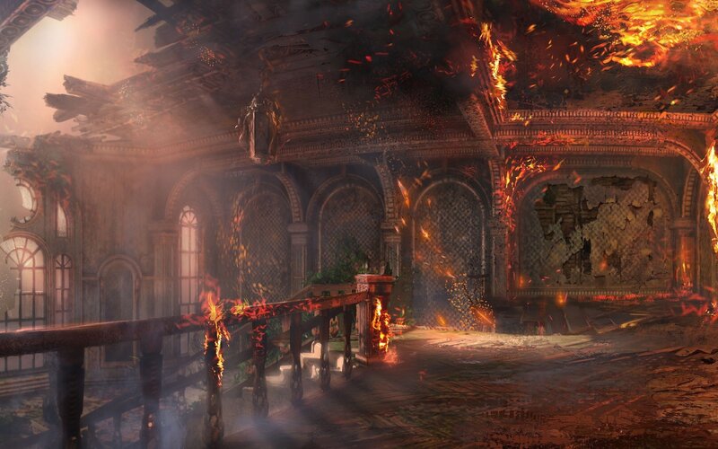 Burning Grand Hall — Orange