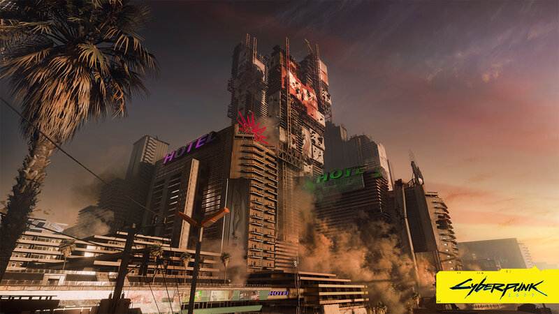 Burning Hotel Building