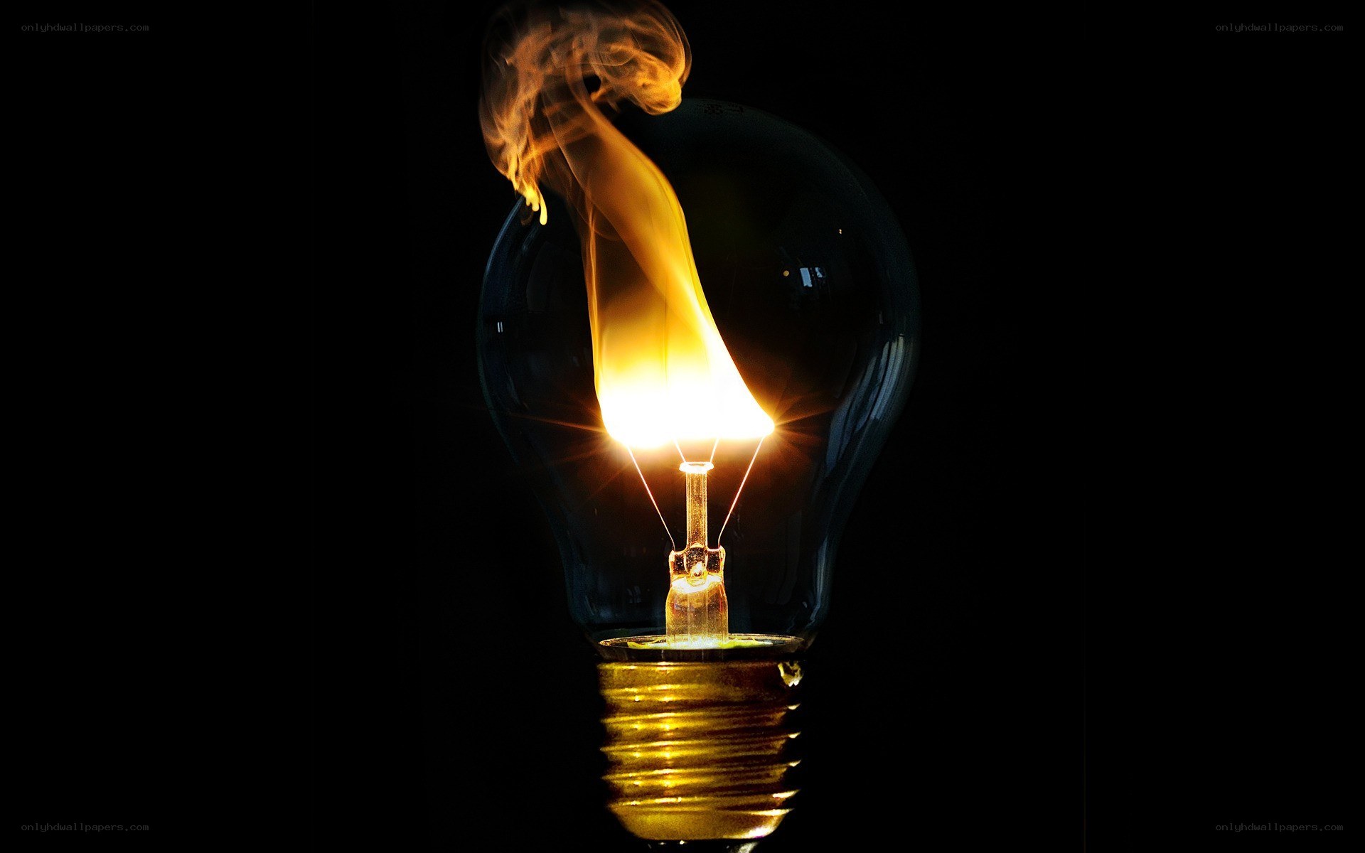 Burning light bulb