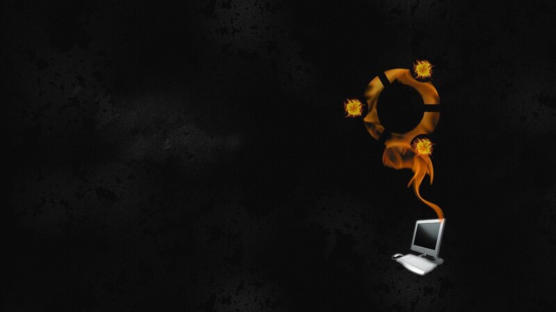Burning Logo Above Laptop