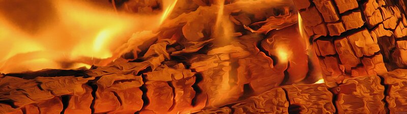 Burning Logs in a Fire — Orange