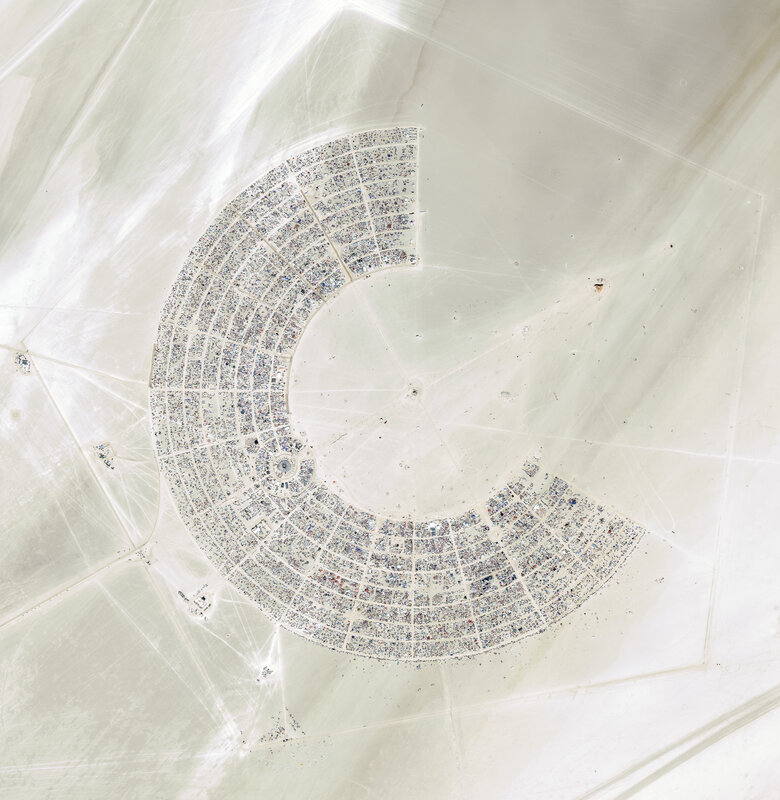 Burning Man festival aerial view